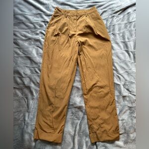 Forever 21 Camel Dress Pants With Rolled Cuffs